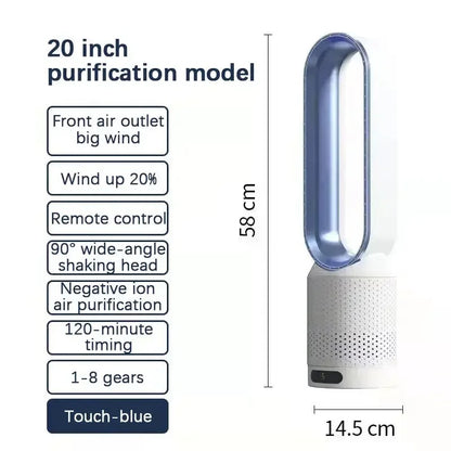 3-in-1 Bladeless Air Cooler, Purifier & LED Touch Oscillating Fan