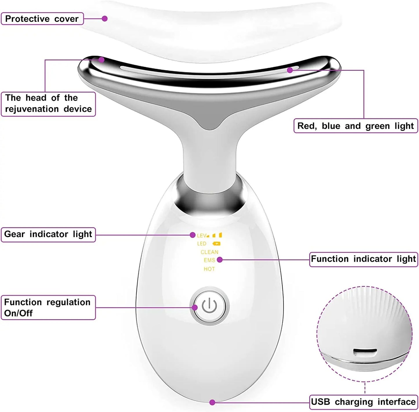 RevitaLight 4-in-1 LED Face Massager – Anti-Aging