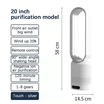 3-in-1 Bladeless Air Cooler, Purifier & LED Touch Oscillating Fan
